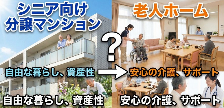シニア向け分譲マンションと老人ホームの違い