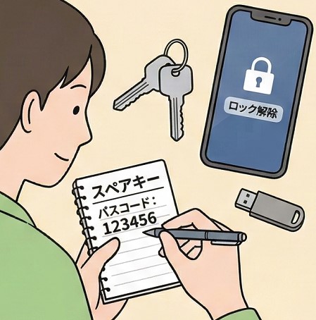 スマホロック解除に向けたスペアキーの作り方