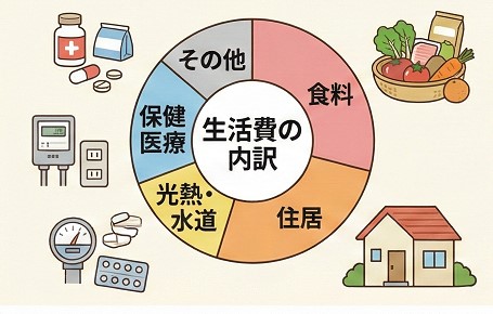 家計調査で見る平均的な生活費の内訳