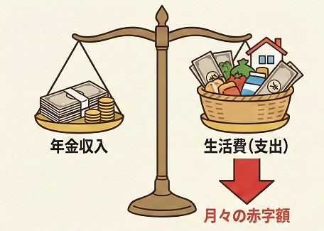 年金だけで足りる？月々の赤字額を試算