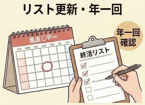 終活やることリストを年一回更新する仕組み作り
