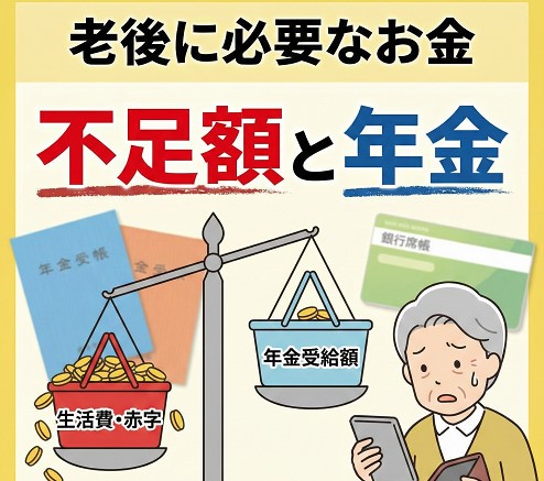 老後に必要なお金の一人暮らしでの不足額と年金