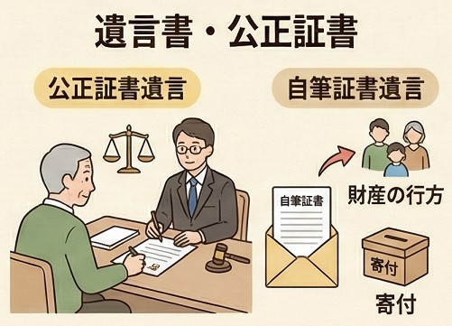 遺言書の種類と公正証書で財産の行き先を決める