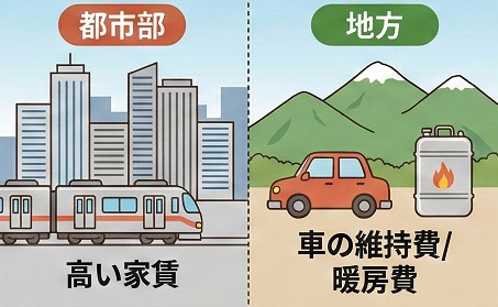 都市部と地方で異なる老後の生活コスト